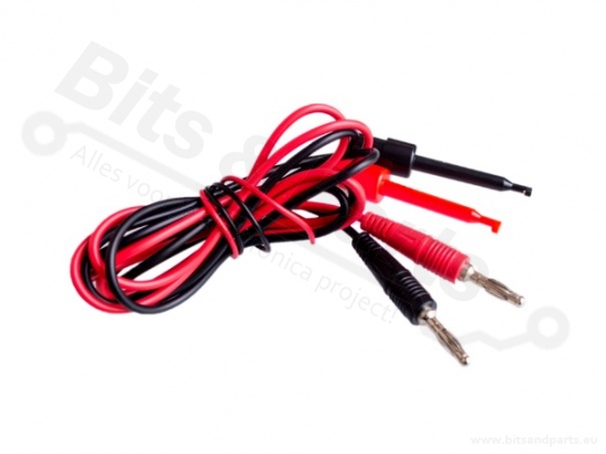 Test lead set with banana to test clips black/red 1 meter